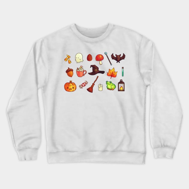 Cute Halloween Pattern v1 Crewneck Sweatshirt by Shellz-art